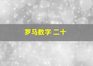 罗马数字 二十